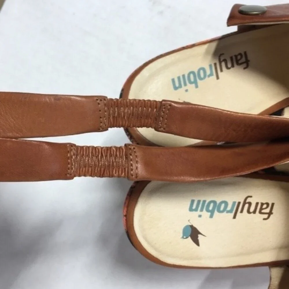 Faryl Robin 'Thea' Wedge In Terra Leather Sandal 8